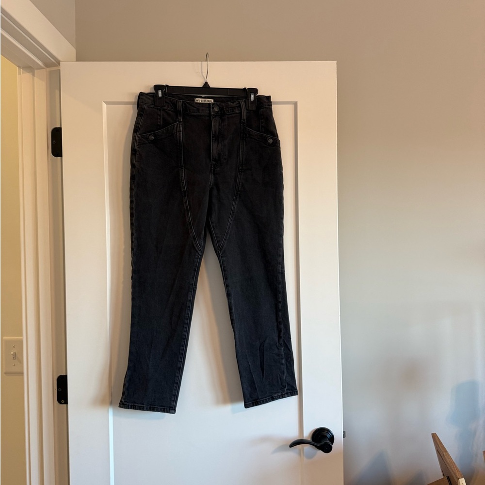 We The Free Charcoal Beacon Mid Rise Slim Crop Denim Jeans Size 30
